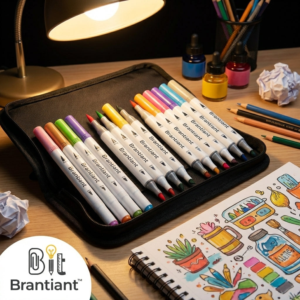 🎒 Brantiant™ TravelInk Dual-Tip Marker Kit